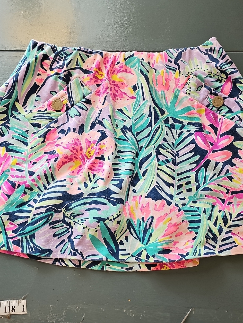 Floral Tropical Print Women’s Skirt in Pink and Aqua